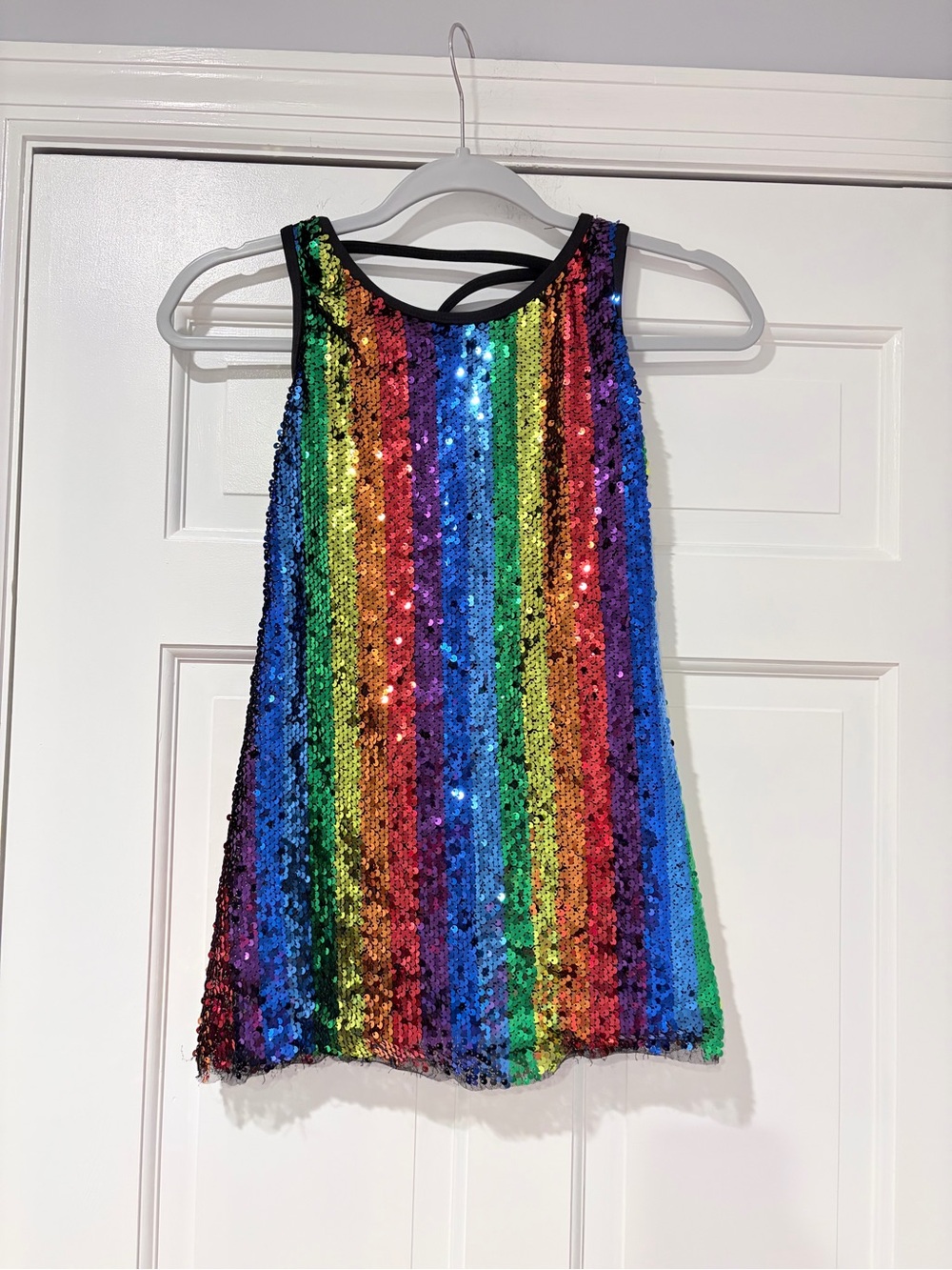 A Wish Come True Boogie Shoes Rainbow Sequin Dance Costume Child Medium